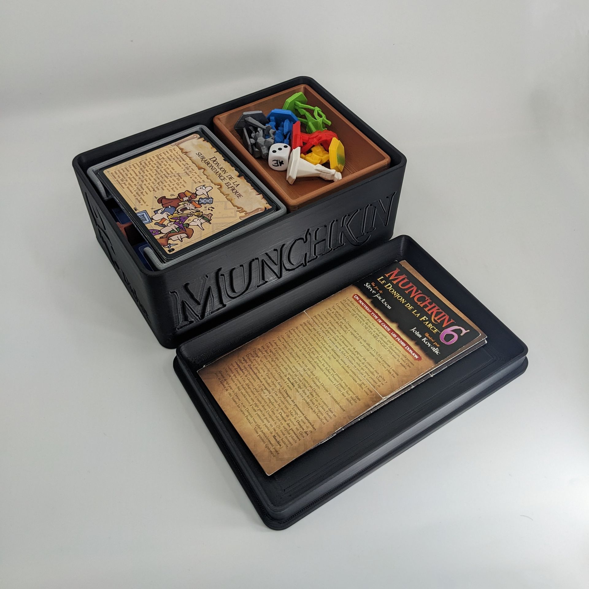Standard Venchartt Munchkin Box Boite de rangement jeux de société Création en impression 3D personnalisable Boite Jeux de société Artisanal Lyon Personnalisé Accessoire Extensions Cartes Sur mesure Rangement